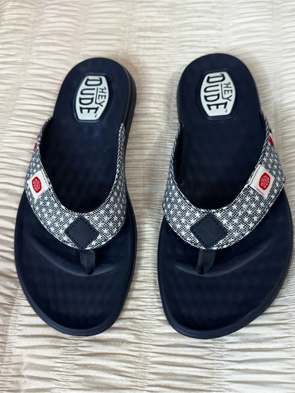 Hey Dude Women’s Navy with White Stars on the Strap.